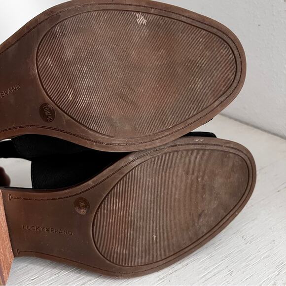 Lucky Brand Barimo Black leather open toe cut out bootie size 10 - Picture 9 of 12